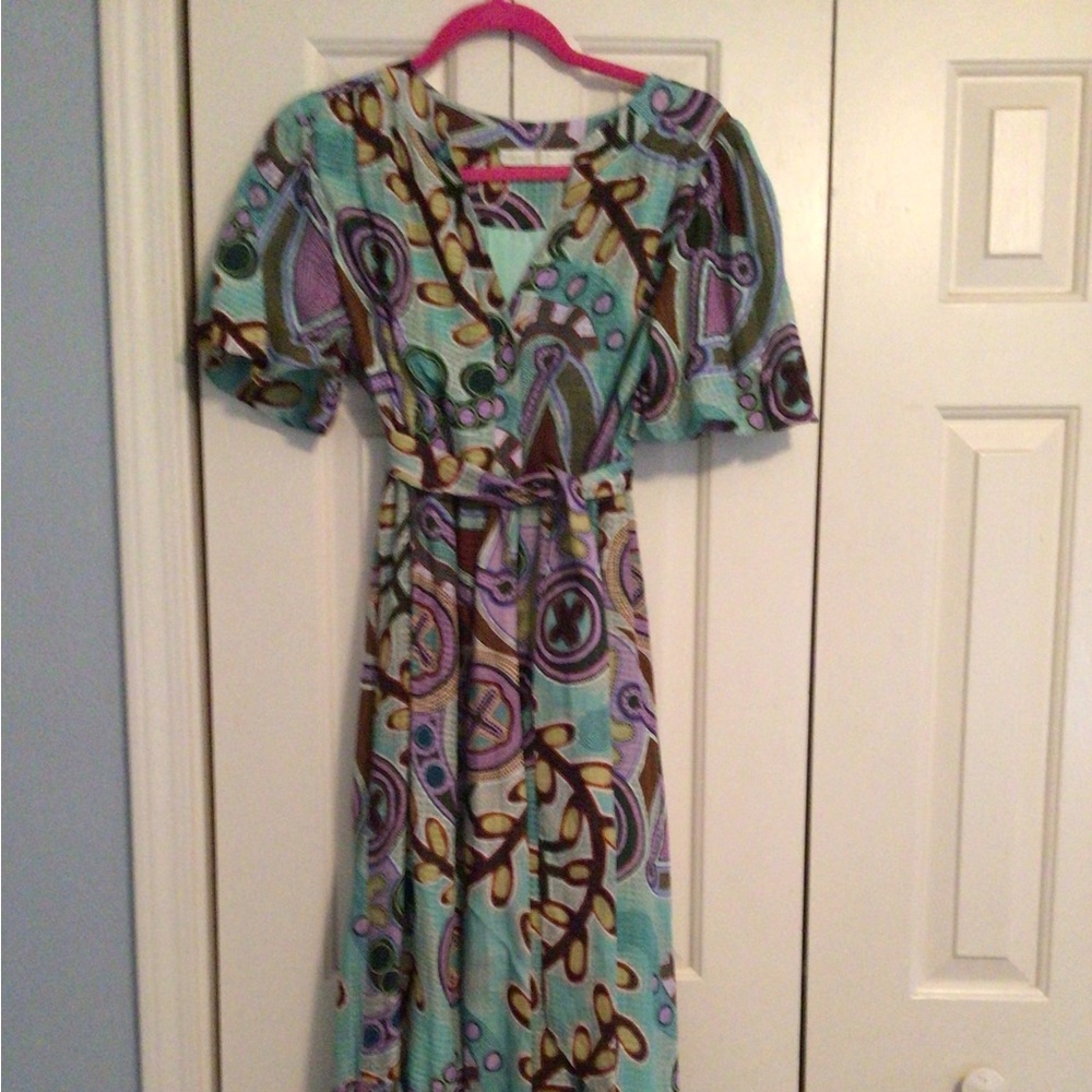 Marie Oliver Linen and Silk Maxi Dress size 6